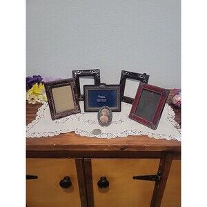 VTG Lot of 6 Picture Frames Ornate Miniature 90s Resin Vanity Frames Victorian